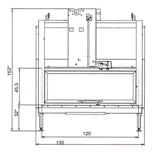 купить каминная топка ecomonoblocco s25:9 frontal (palazzetti)