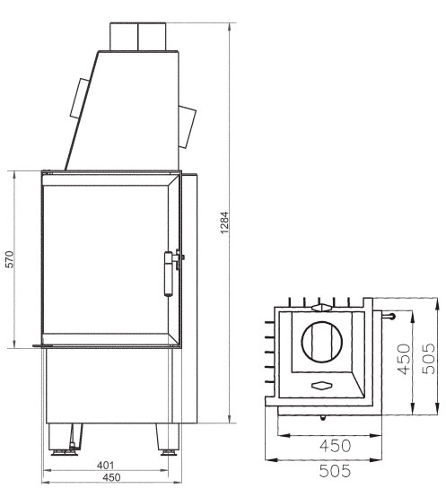 купить каминная топка 500/57 k ecoplus t1, чёрная рамка (hark)