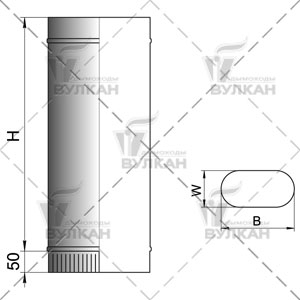 купить труба vog 100х200 l1000, aisi 321 (вулкан)
