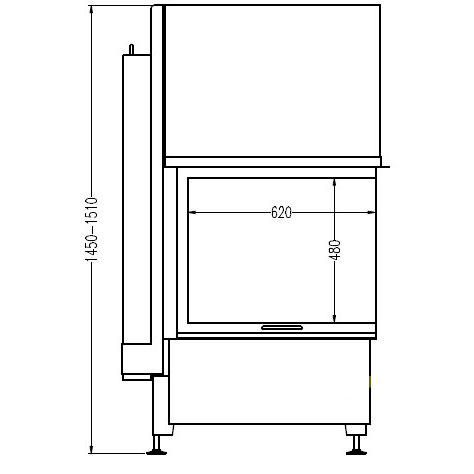 купить каминная топка radiante 550/20/57-66.44 h ecoplus, чёрная рамка, правая (hark)