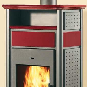 купить печь warm cs rosso с конфоркой (edilkamin)