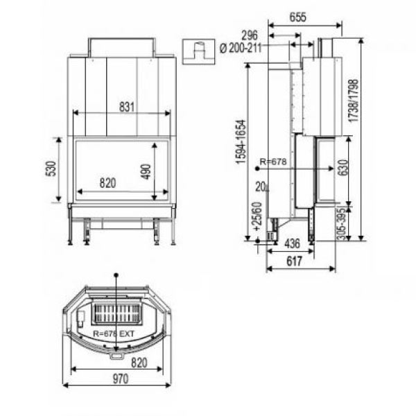 купить каминная топка diademe 531 b pack n (supra)