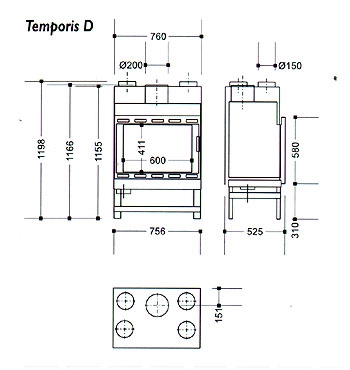 купить каминная топка temporis 2d (supra)