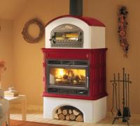Печь Ingrid с духовкой, bordeaux red ventilated (Palazzetti)