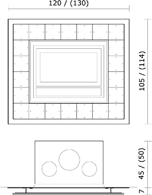 купить облицовка high tech, под pellinsert 54, inpellet 54, luce 54, luce plus 54, deco, riga (edilkamin)