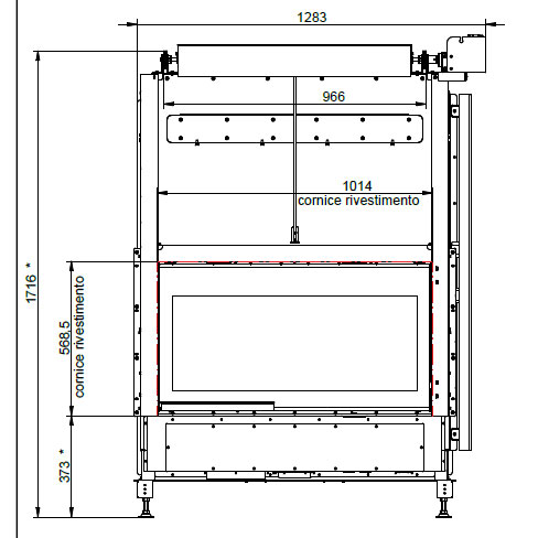 купить каминная топка ecomonoblocco wt 16:9f v12eplus (palazzetti)