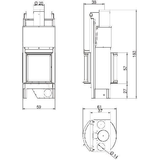 купить каминная топка ecomonoblocco 45 bifacciale (palazzetti)