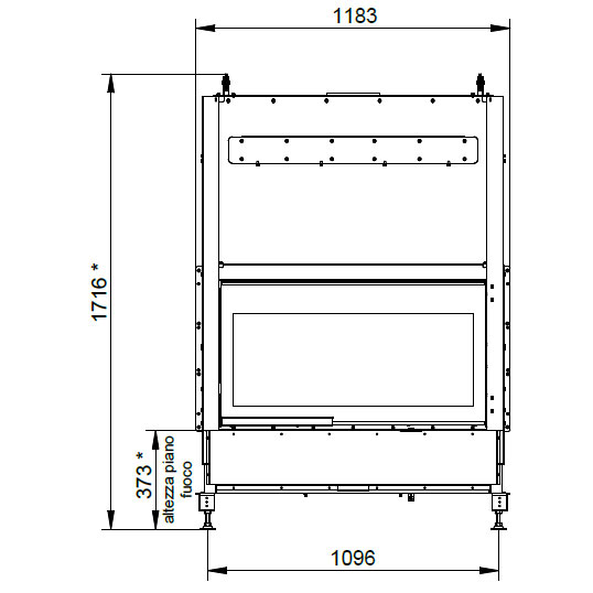 купить каминная топка ecomonoblocco wt 16:9f n12 o2ring (palazzetti)