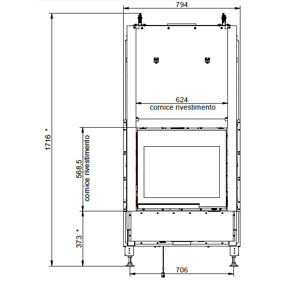 купить каминная топка ecomonoblocco wt 66f v9 (palazzetti)