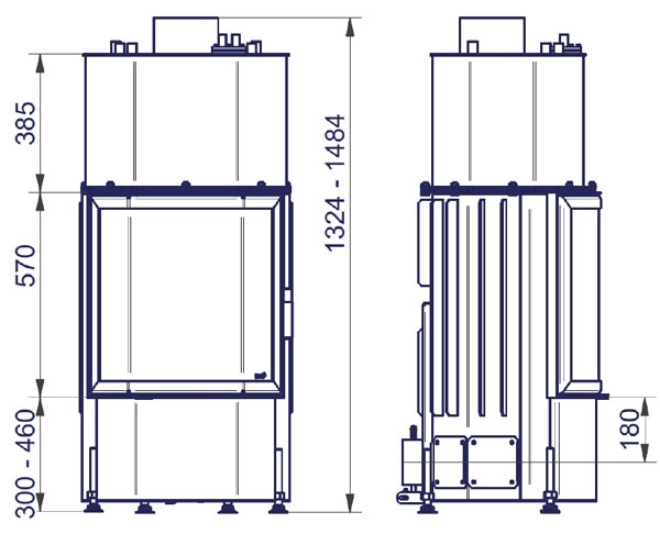 купить каминная топка 600/57 k ww ecoplus, золото (hark)
