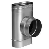 Тройник 90° 120x240 с патрубком круглого сечения D200, AISI 321 (Вулкан)