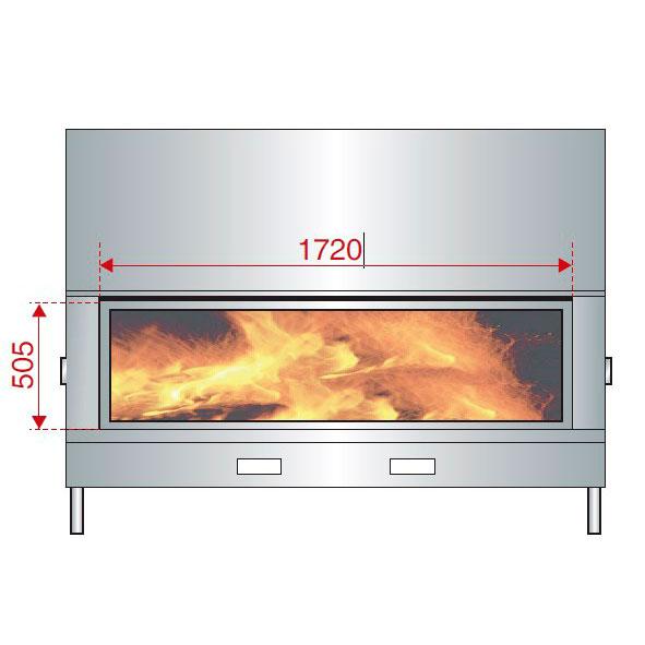 купить каминная топка h 1600 double face xxl ws black (axis)