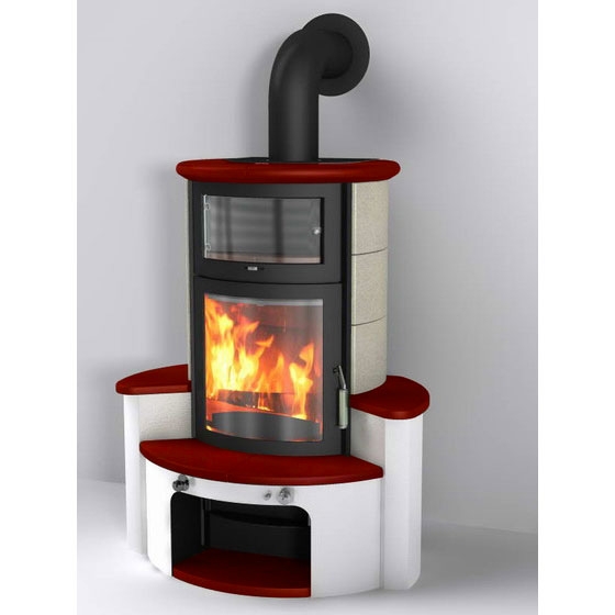 купить печь 63 gt ecoplus, bodeaux-rot/stone 310/252, черная рамка (hark)
