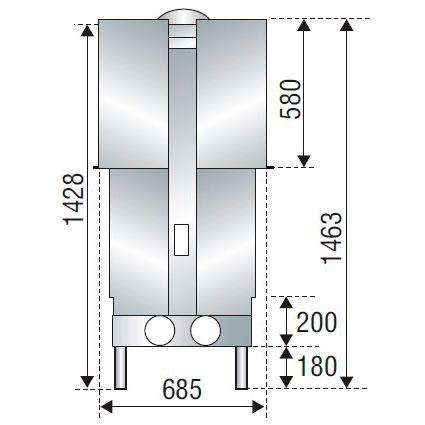 купить каминная топка h 1600 double face xxl ws black (axis)