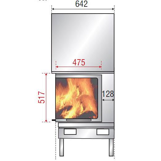 купить каминная топка h 1200 right lateral glass bg2 (axis)