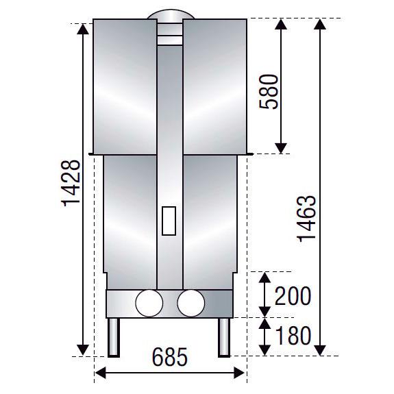 купить каминная топка h 1600 double face xxl ws black rt bg2 (axis)