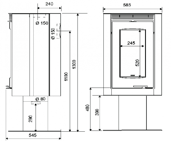 купить печь hanook lift 01, черный (supra)
