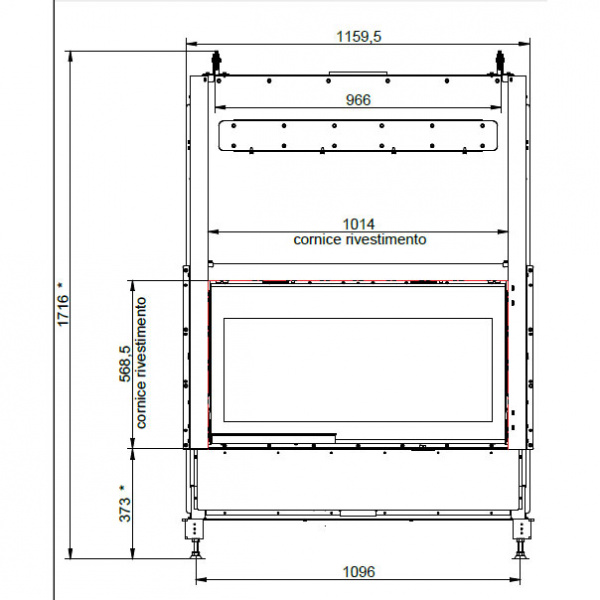 купить каминная топка ecomonoblocco wt 16:9f v12 (palazzetti)
