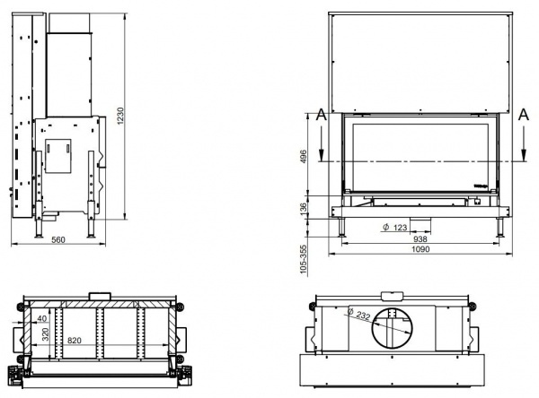 купить каминная топка kfd linea h 1050 4.0