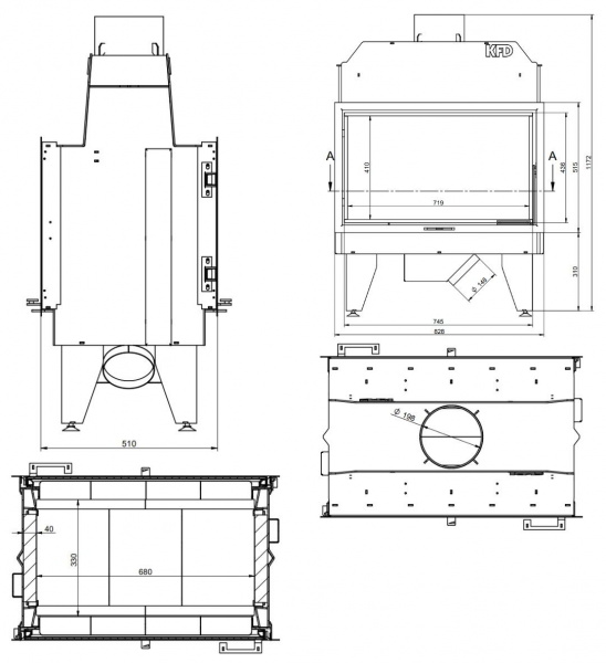 купить каминная топка kfd eco iline 5183 df