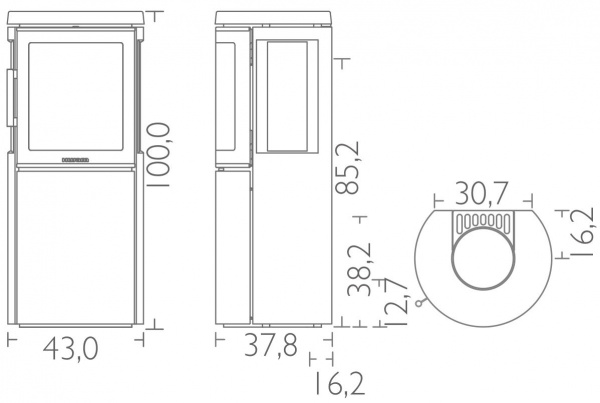 купить печь-камин hwam 2630c black