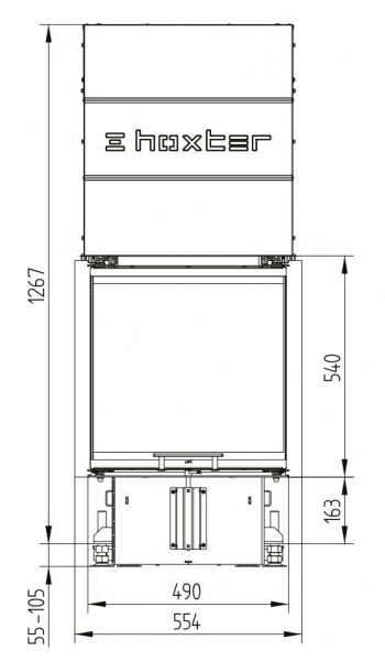 купить каминная топка hoxter uka 56/50/56/52h