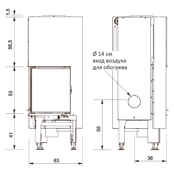 купить каминная топка windo2 75 r (edilkamin)