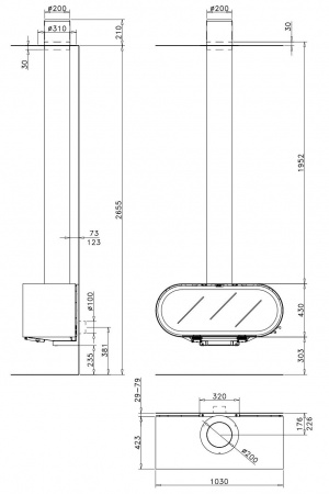 купить дизайнерский камин rocal d-8