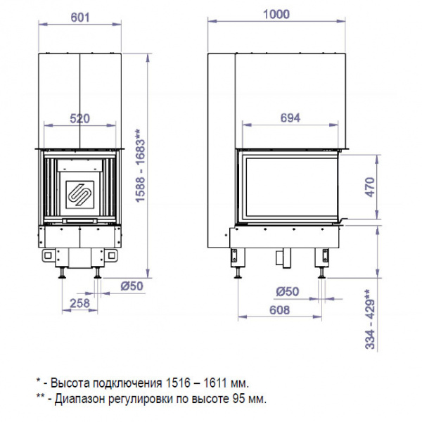 купить каминная топка 3vlf 700w (stav)