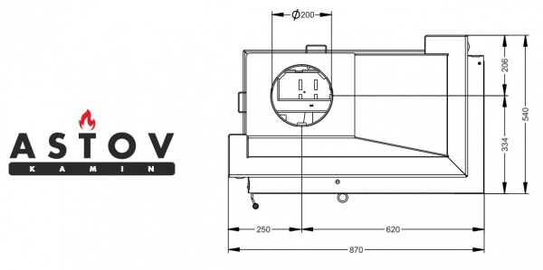 купить каминная топка astov п2с 800