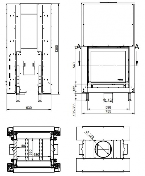 купить каминная топка kfd linea df v 810 4.0