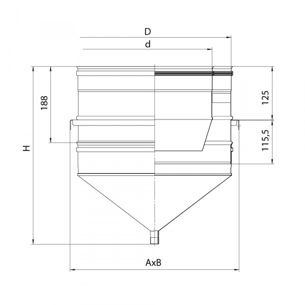 купить опора vcr нижняя №1 с конденсатосборником d300/400, aisi 321/304 (вулкан)
