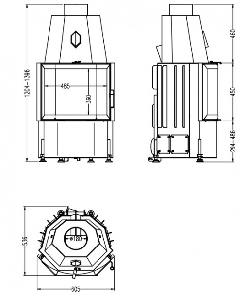 купить каминная топка 600/45 k ecoplus t4 (hark)