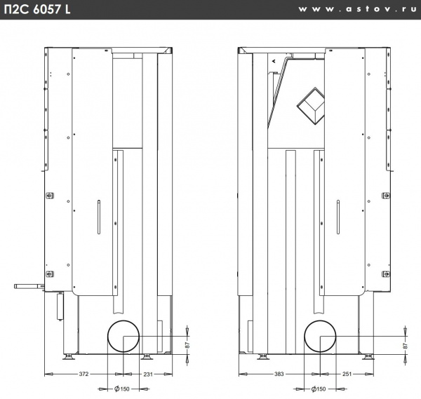 купить каминная топка astov п2с 6057 l