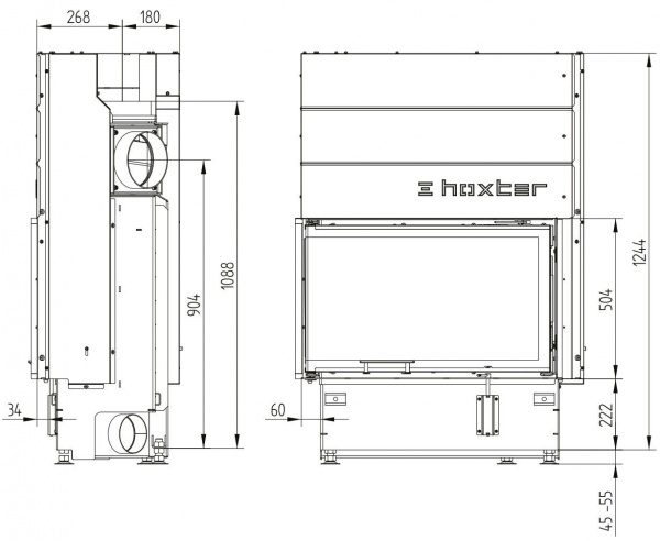 купить каминная топка hoxter ecka 80/35/50sh