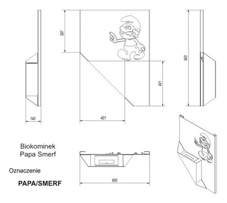 купить настенный биокамин kratki papa smerf