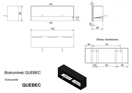 купить биокамин kratki quebec (1150x398), tuv