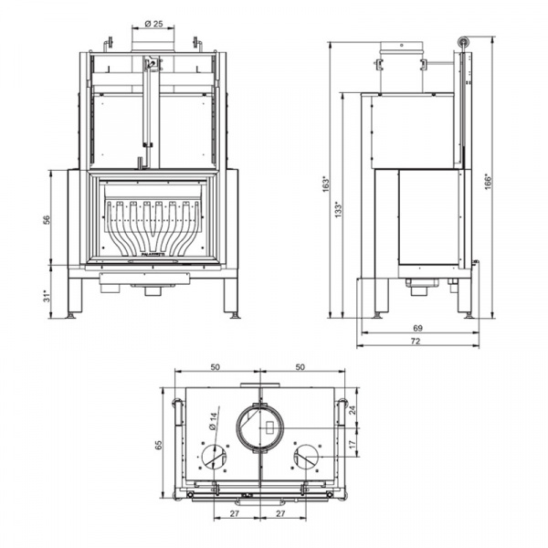 купить каминная топка monoblocco el 86 frontale (palazzetti)