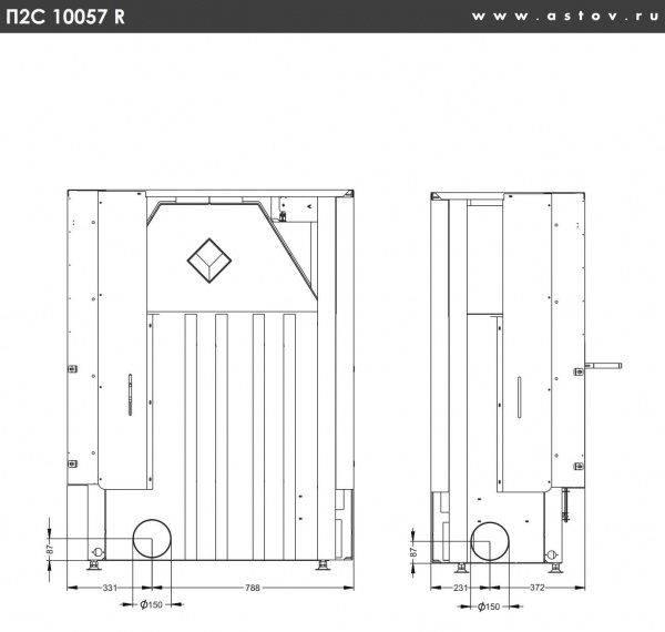 купить каминная топка astov п2с 10057 r