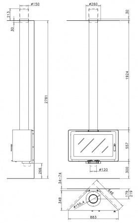 купить дизайнерский камин rocal angle