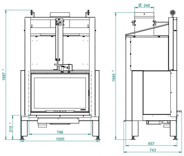 купить каминная топка ecomonoblocco 86 s frontale (palazzetti)