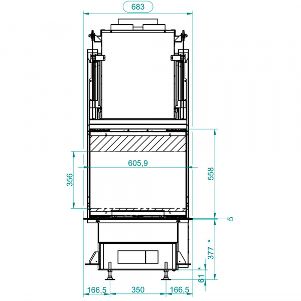 купить каминная топка ecomonoblocco wt 60 3d n16 (palazzetti)