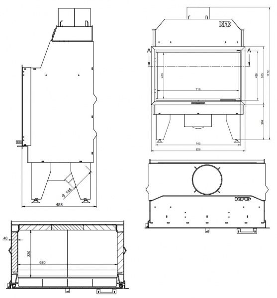 купить каминная топка kfd eco iline 5183