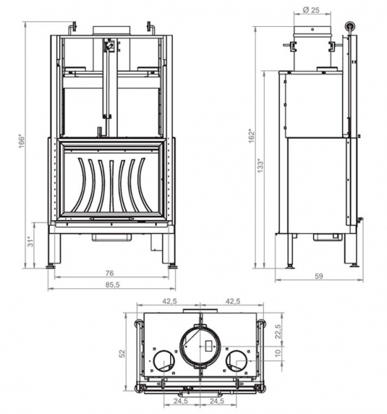 купить каминная топка monoblocco el 78 frontale (palazzetti)