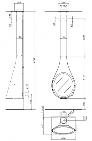 купить дизайнерский камин rocal drop