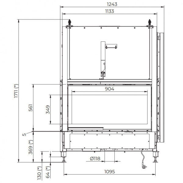 купить каминная топка ecomonoblocco wt 16:9b v13 (palazzetti)