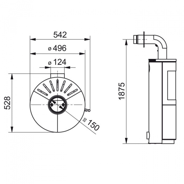 купить печь 116 ecoplus, opak-schwarz 460 (hark)