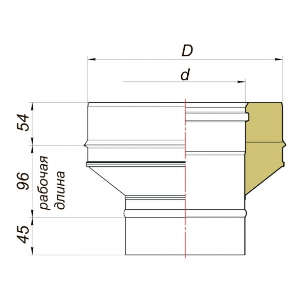 купить переходник моно-термо с коническим переходом vbr с d250 на d250/350, aisi 321/439 (вулкан)