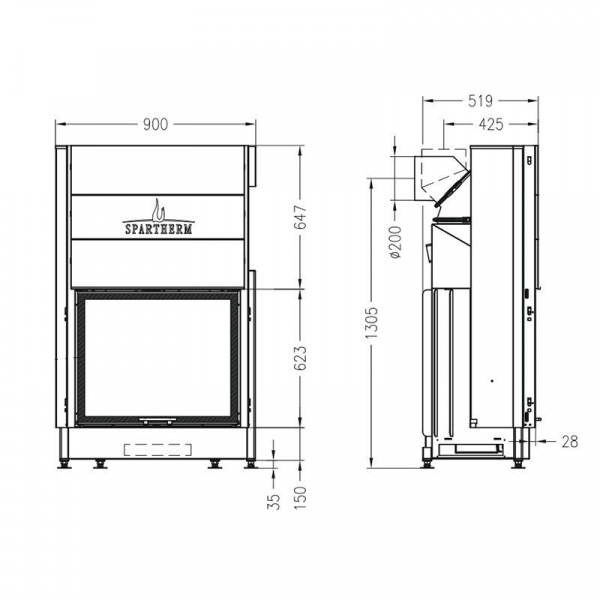купить каминная топка spartherm varia sh-4s
