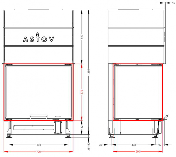 купить каминная топка astov п3с 7057